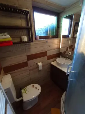 a bathroom with a toilet and a sink at Private house near Terme Čatež in Cerklje ob Krki