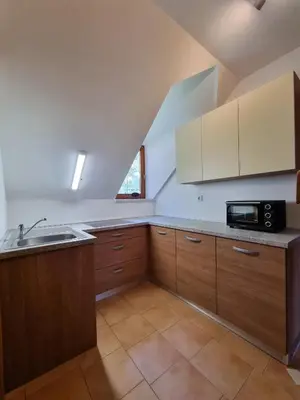 a kitchen with a sink and a microwave at Apartment Rogla Residence in Vitanje