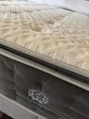 a close up of a mattress on a bed at Vila Brinje Private room with spa in Dol pri Ljubljani