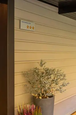 a plant in a pot on the side of a garage at Hiša Jaglenka in Ponikva