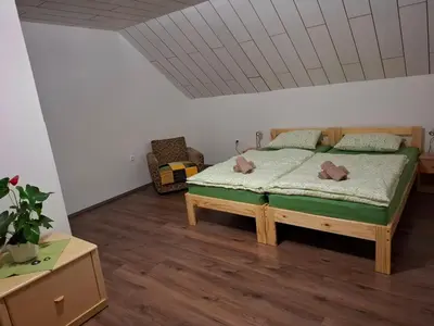 a bedroom with a bed in a room at Pr Pogorev in Begunje na Gorenjskem