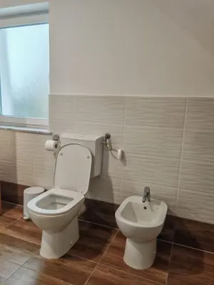 a bathroom with a toilet and a bidet at Apartma pod Tremi Kralji in Oplotnica