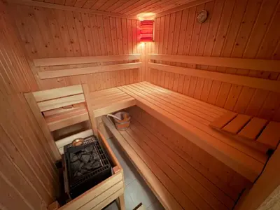 an overhead view of a wooden sauna at Apartment Barbara with sauna in Gozd Martuljek