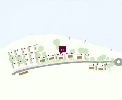 a proposed site plan for a football stadium at VRBA Premium riverside mobile house BIG BERRY in Gradac