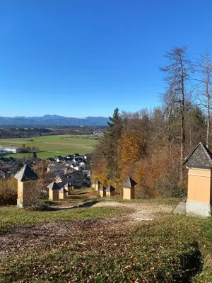 a group of houses on a hill in a field at Boutique hotel ZBILJE in Zbilje
