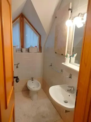 a bathroom with a toilet and a sink at Apartment Pika in Moravske Toplice