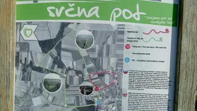 a sign with a map of a city at Apartment Pika in Moravske Toplice