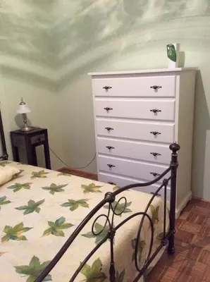 a bedroom with a bed and a dresser at Vila Rogaška in Rogaška Slatina