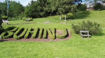 a sign that says jumping in a park at Apartment Šija in Bohinj