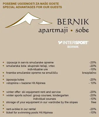 a screenshot of a menu for the berlin apartment collective at Apartment Bernik II in Kranjska Gora