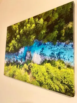 a painting hanging on a wall at Apartments Alpha Center in Bovec