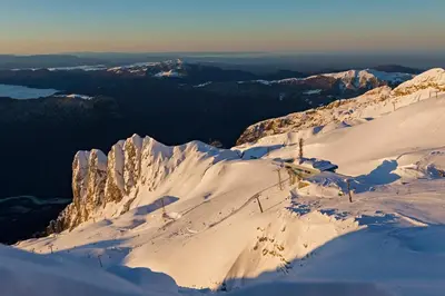 a view of a snowy mountain with snow at Apartment Honey Bee with SAUNA in Kobarid