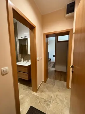 a bathroom with a sink and a mirror at Vila Weekend in Rogaška Slatina