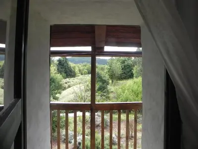 a window in a room with a view at Apartmaji Hedera in Komen