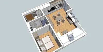 a rendering of a floor plan of a house at Vila Apartment Bled Lake in Bled