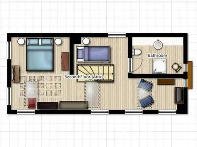 a floor plan of a small apartment with at Holiday Home Katric in Kamno