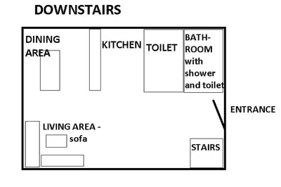 a block diagram of a floor plan at Tourist Farm Znidarjevi in Kožljek