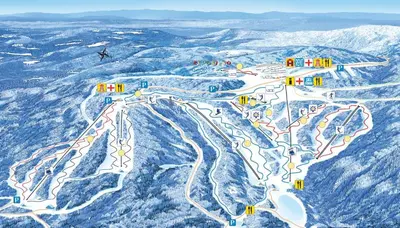 a map of a ski resort on top of a mountain at Rogla Chalet Urska in Resnik