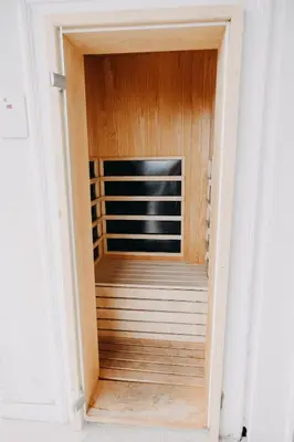 a door leading into a room with a window at Apartments Miki's in Bled