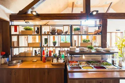 a buffet line with many different types of food at Gostilna Müller in Črnomelj
