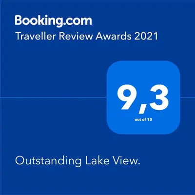 a blue text box with the number on it at Outstanding Lake View. in Kranjska Gora
