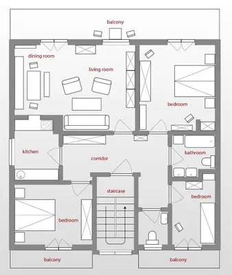 a floor plan of a house at Apartments Franc in Bled