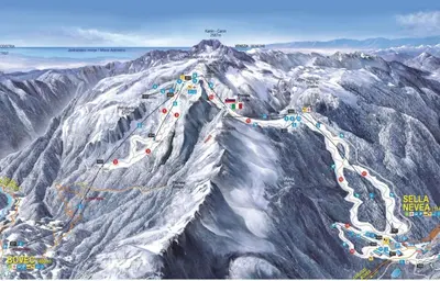 a map of a ski slope on a mountain at Apartma Trebušca in Dolenja Trebuša