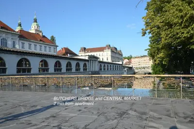 a view of the buildings in the city of vienna at i Design Apartment in Ljubljana