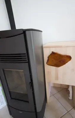 a refrigerator with a glass door in a kitchen at Apartment Montis Bovec in Bovec