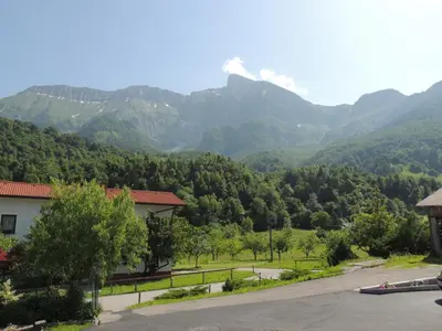 a view of the mountains from our house at Apartment Carli-Jurč in Kobarid