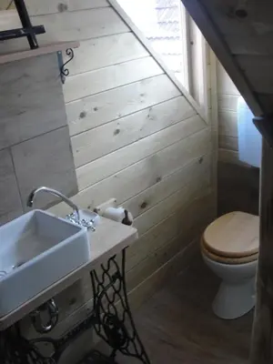 a bathroom with a sink and a toilet at GOSTel Koprivnik pri Kočevju, Kočevski Rog in Koprivnik