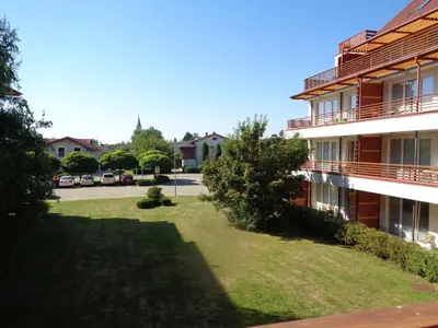 a view of the courtyard of a building at Apartment Maja Moravske Toplice in Moravske Toplice