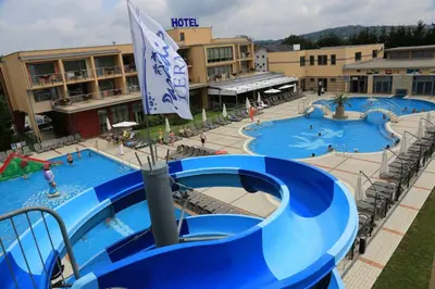 an overhead view of a pool at a hotel at Terme Paradiso - Hotel Paradiso in Dobova