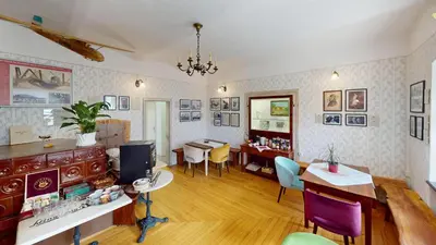 a living room with a table and a dining room at Resort Hisa Ida - Apartments with Hot Tub and Sauna in Ivančna Gorica