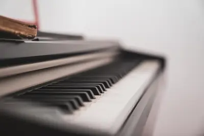 a close up of a piano keyboard at Učni ranč Bohinj, Boutique Horse-Friendly Retreat in Bohinj