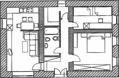 a black and white floor plan of a house at Apartment Nevela in Bovec