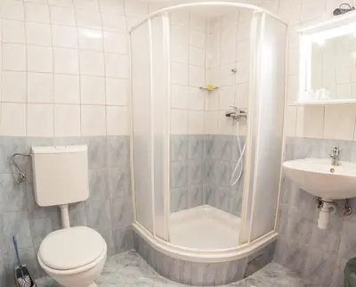a bathroom with a toilet and a sink at Guesthouse Beno in Starše