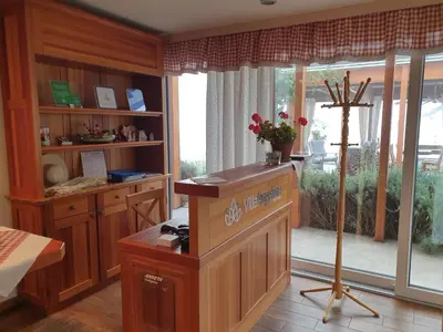 a room with a podium in front of a window at B&B Villa Angelina in Rogaška Slatina