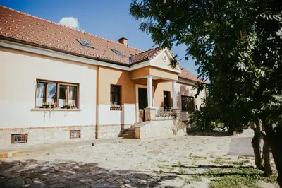 a white house with a tree in front of it at RANČ JUREŠ in Ljutomer