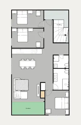 a floor plan of a house at Apartments Villa Popp in Ljubljana