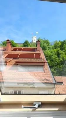 a rendering of a house with a roof at AdHoc Hostel in Ljubljana