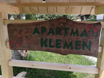 a sign that says april istg istg istg istg at Apartment KLEMEN in Bohinjska Bela