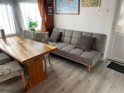 a living room with a couch and a table at Apartma PEPI in Rogaška Slatina