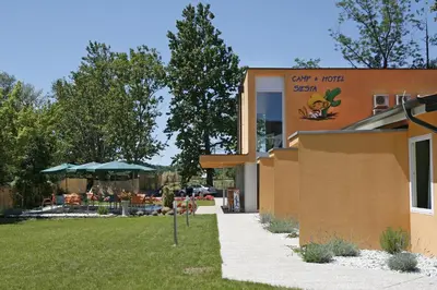 a building with a sign that reads city a hotel at Garni Hotel Siesta in Nova Gorica