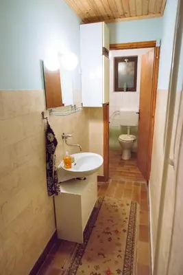 a bathroom with a sink and a toilet at Apartment Jorsi with Mountain View in Zreče