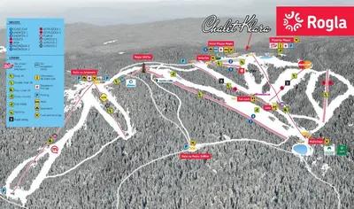 a map of the roka ski slope at Chalet Klara in Resnik