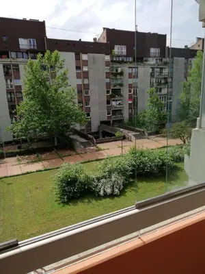 a view from the window of an apartment building at Chic Cosy Quiet in Ljubljana Center in Ljubljana