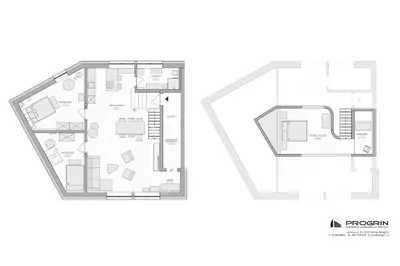 a floor plan of a house with at Vintage Design Apartment in Gornja Radgona