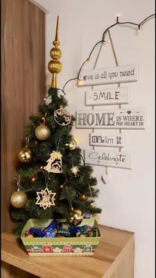 a christmas tree sitting on top of a table at KRESNIČKA in Čatež ob Savi