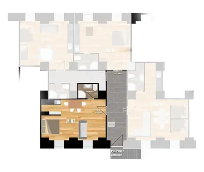 a floor plan of a house at The Maze Apartment in Ljubljana